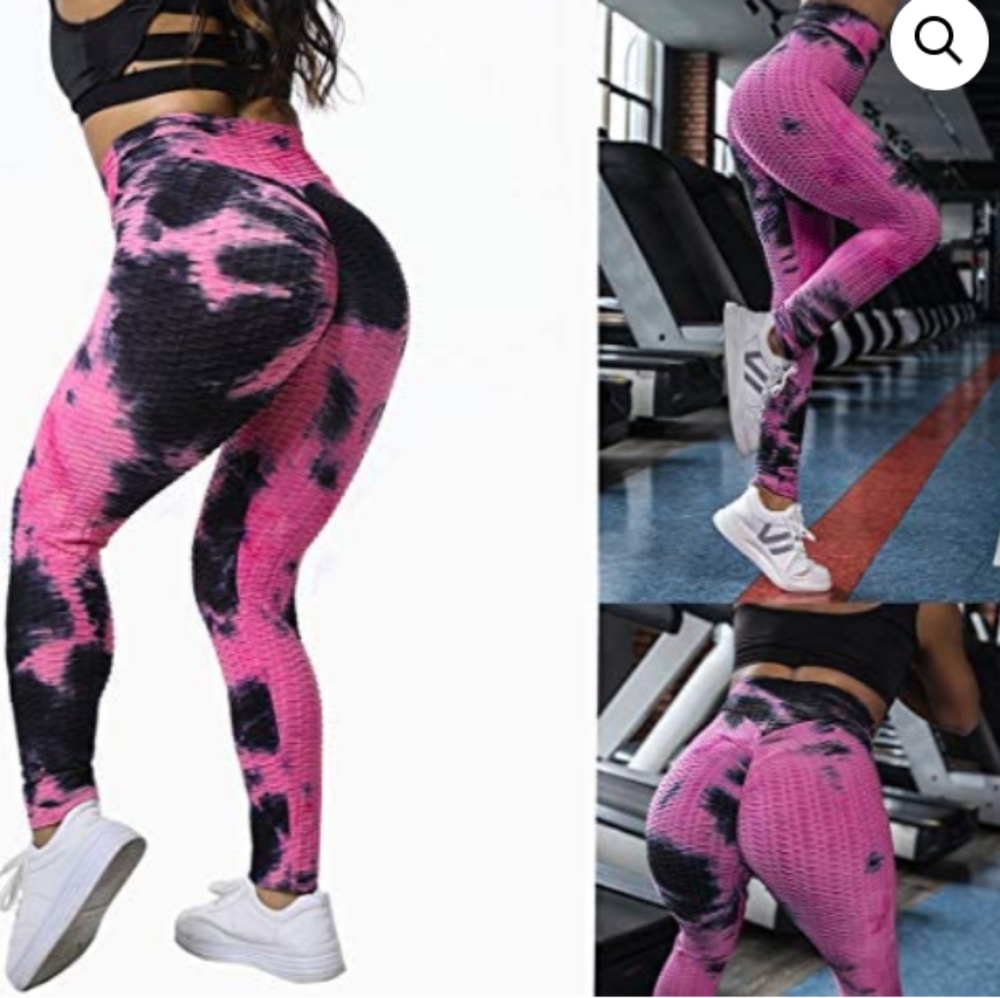 Tie dye scrunch butt leggings booty lift yoga tiktok tik tok size small/ medium